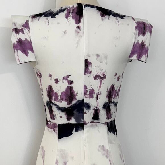 Black Halo Amelie Cap-Sleeve Sheath Dress in Tyrian Tides 2 - Picture 7 of 11